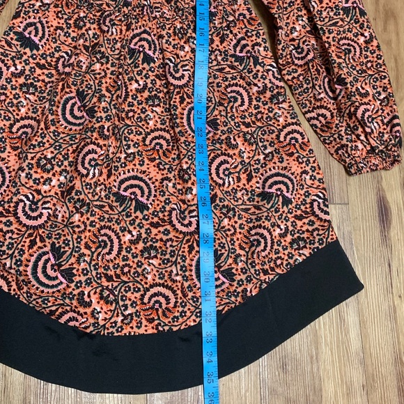 A.L.C. NewNoTags Long Sleeve Vibrant Printed Orange and Black Multi Floral Dress - Picture 13 of 17